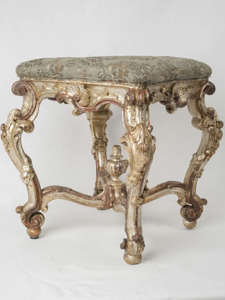 19th-Century Rocaille Stool from Genoa, Italy