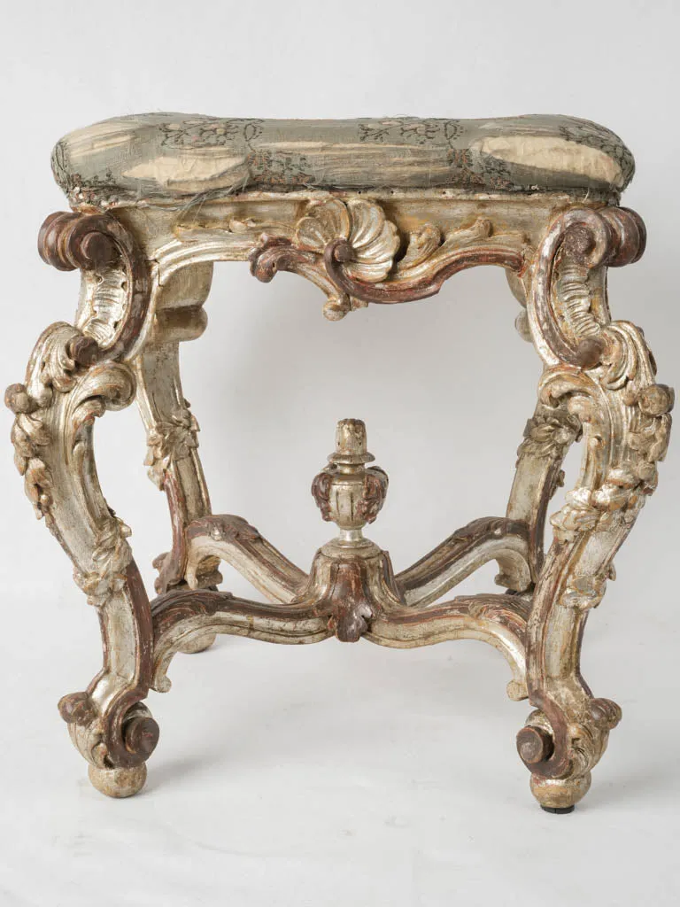 19th-Century Rocaille Stool from Genoa, Italy