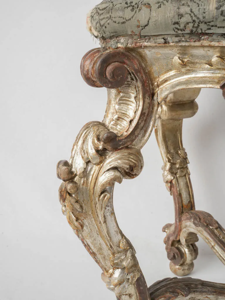 19th-Century Rocaille Stool from Genoa, Italy