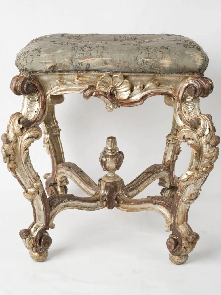 19th-Century Rocaille Stool from Genoa, Italy