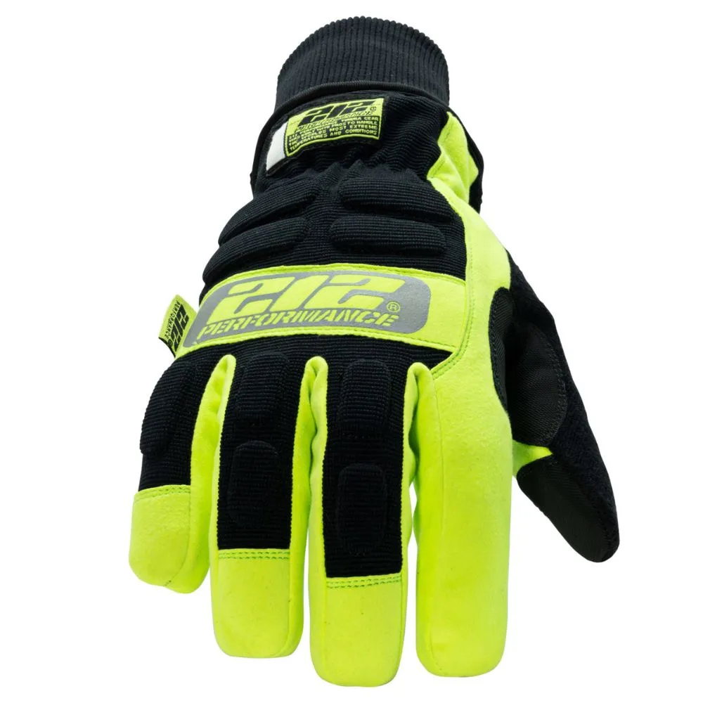 212 Performance TUNHWP-0509 Waterproof Fleece Lined Impact Protective Tundra Winter Work Gloves, Medium Black