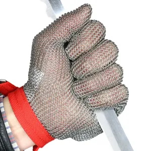 304 Stainless Steel 5 Fingers Steel Ring Anti-cutting Labor Protection Gloves, Size:XXS