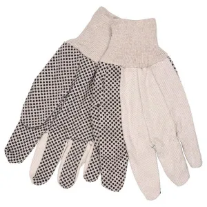 8808 MCR Safety Dotted Gloves, Large, Canvas, Natural, Knit Wrist Cuff