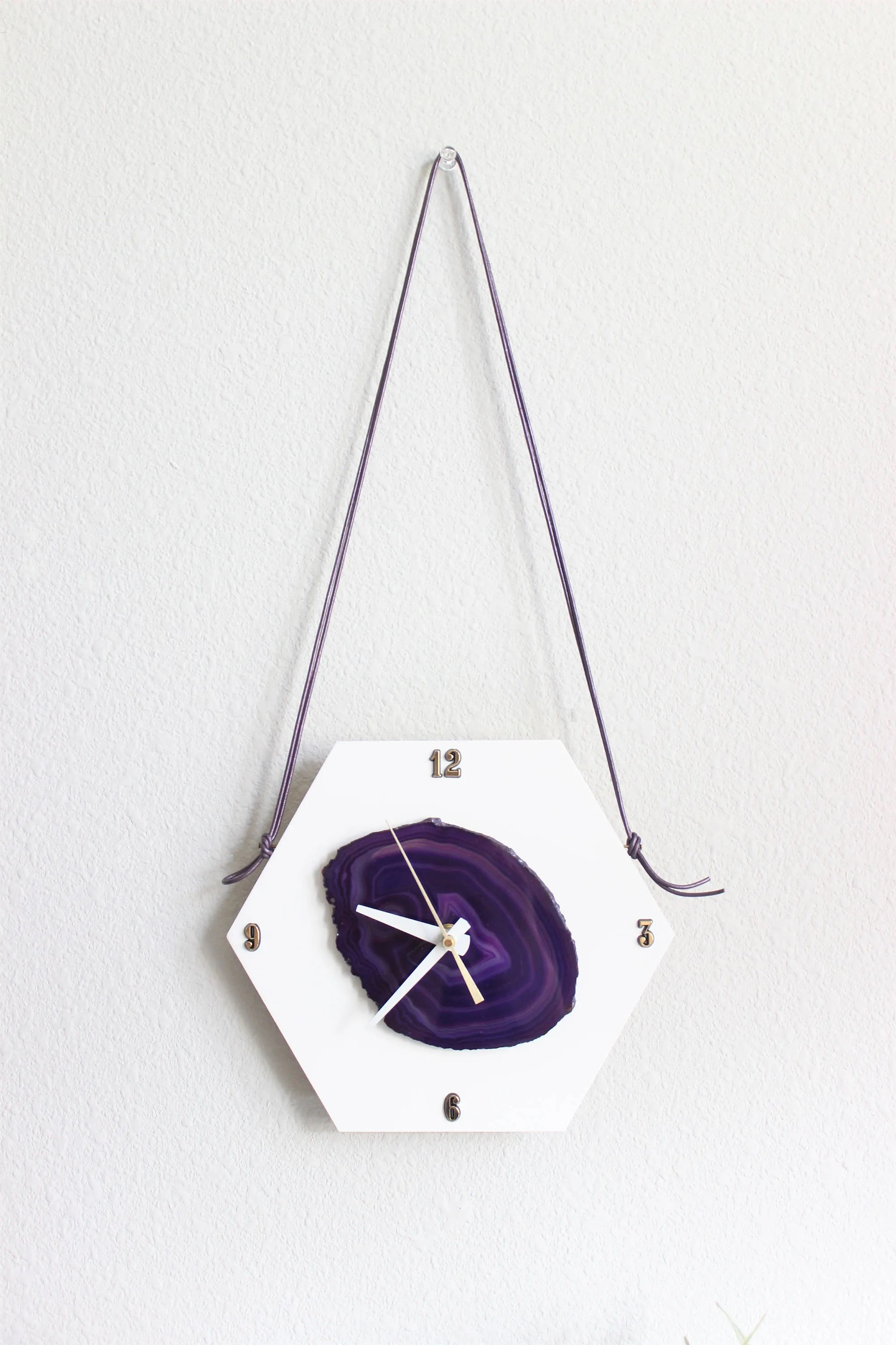 8" Purple Agate Wall Clock