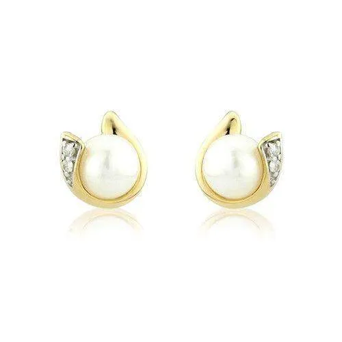 9ct Gold Pearl Earrings - MMCH038-6YDCP