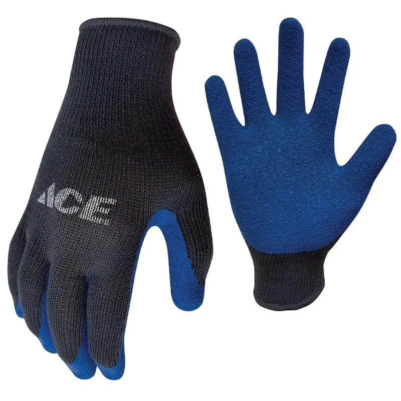 Ace Men's Indoor/Outdoor Coated Work Gloves Blue/Gray M 1 pair