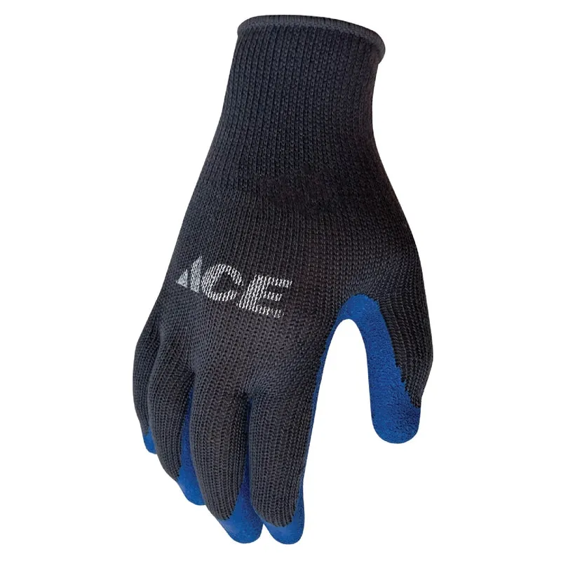 Ace Men's Indoor/Outdoor Coated Work Gloves Blue/Gray M 1 pair