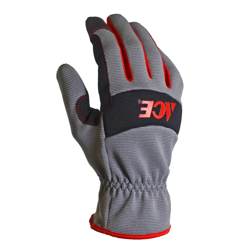 Ace Men's Indoor/Outdoor Utility Work Gloves Black and Gray M 1 pair