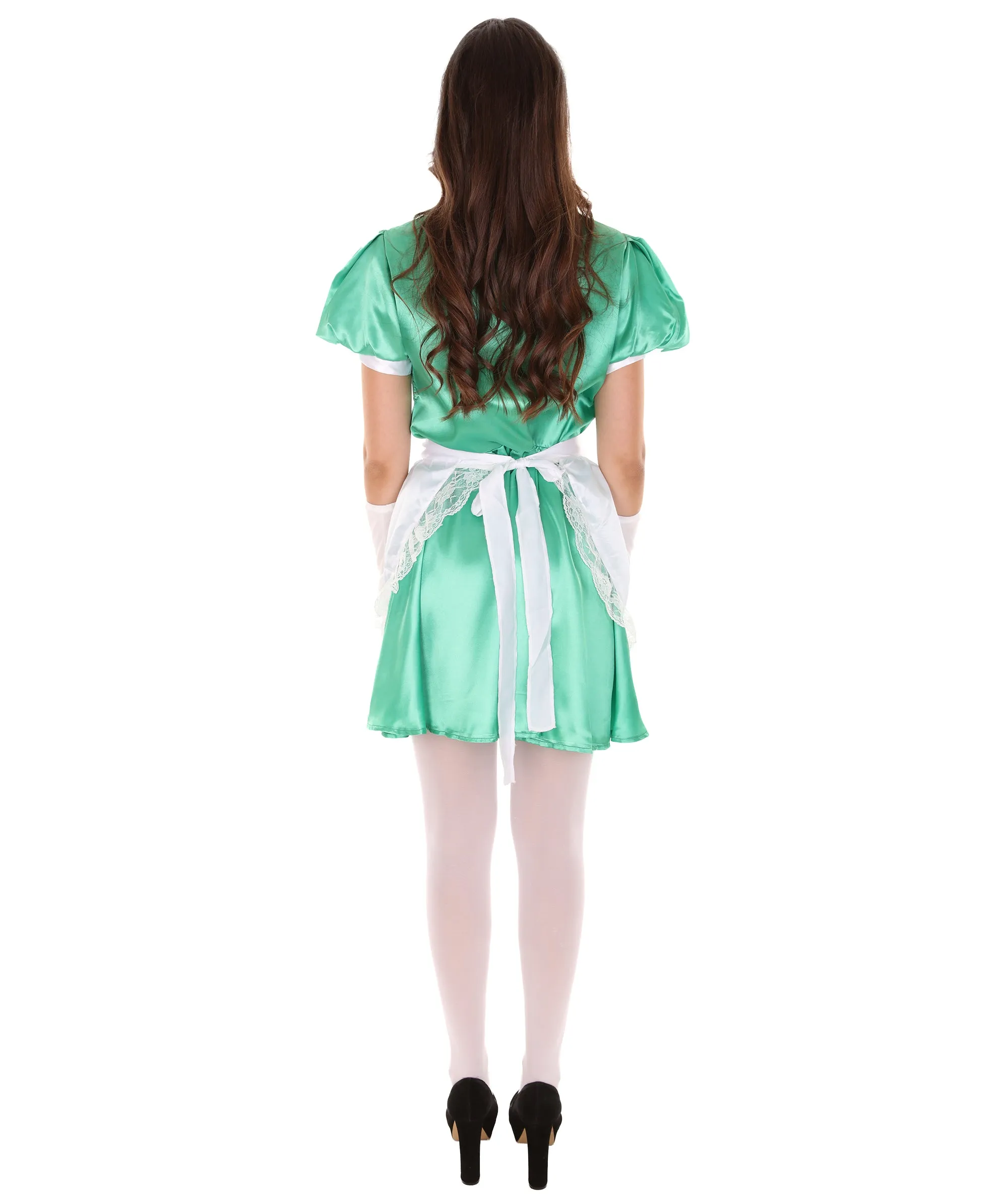 Adult Women's French Apron Maid Uniform Costume | Green Cosplay Costume