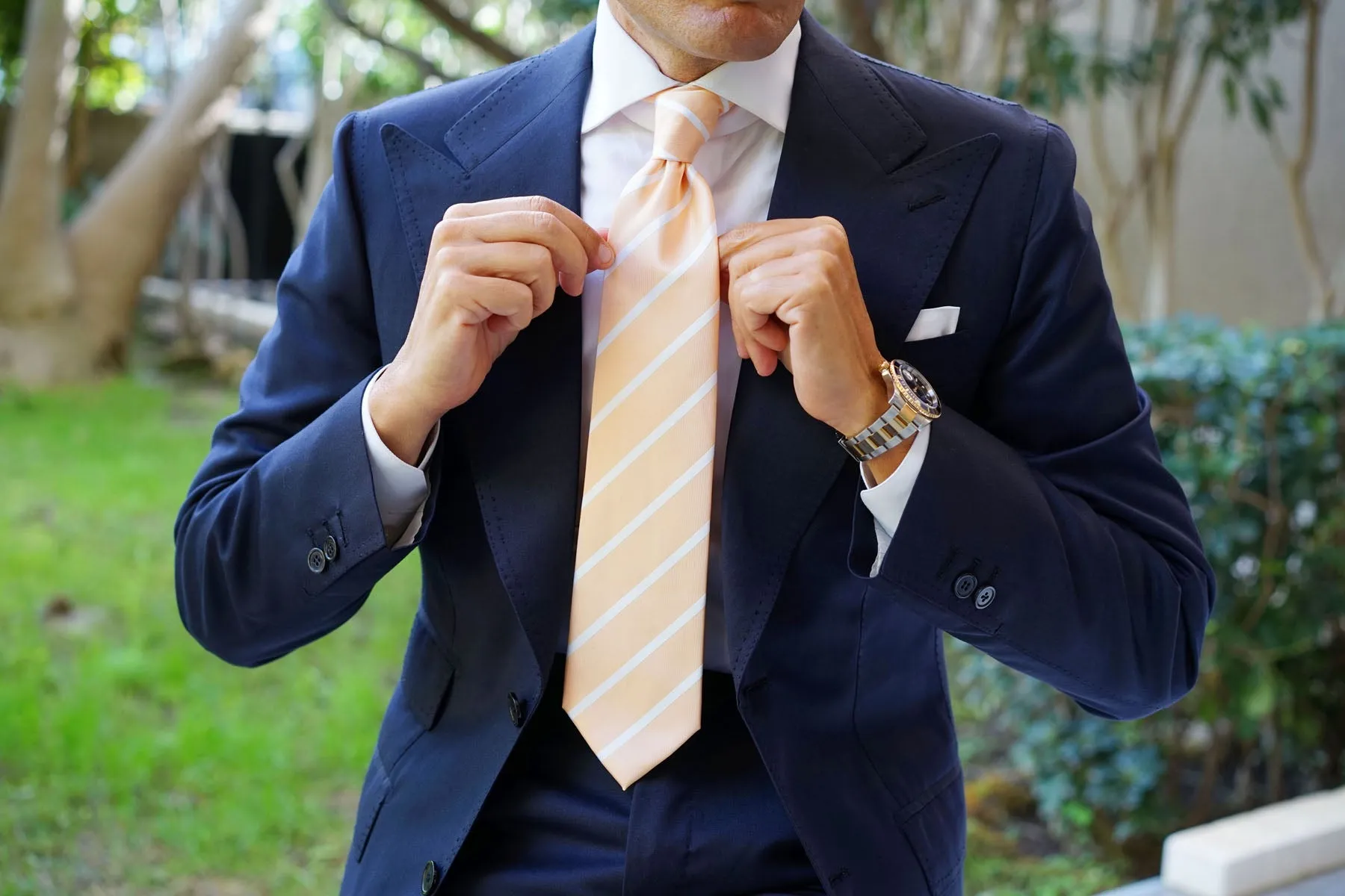 Apricot Striped Necktie