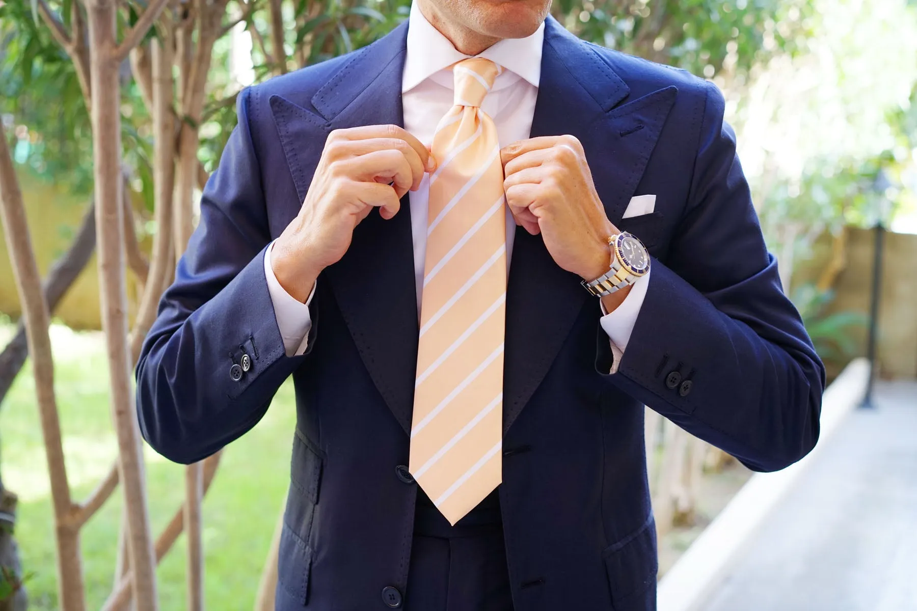 Apricot Striped Necktie