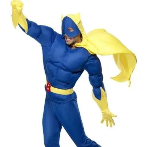 Bananaman Padded Costume Adult Blue Yellow