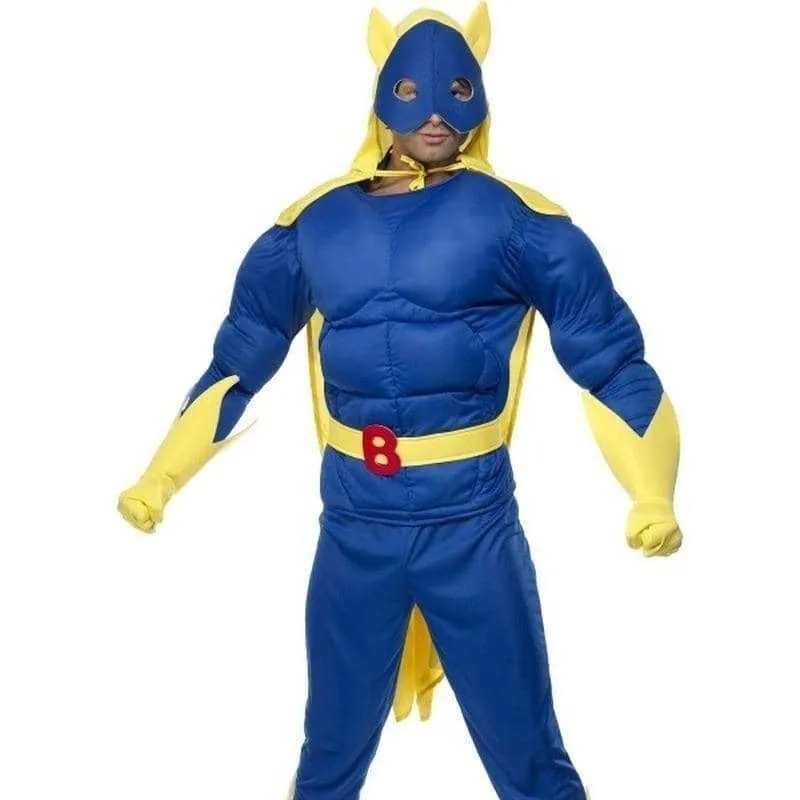 Bananaman Padded Costume Adult Blue Yellow