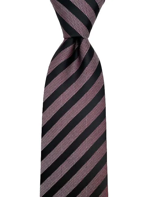 Black and Muted Plum Striped Men's Tie