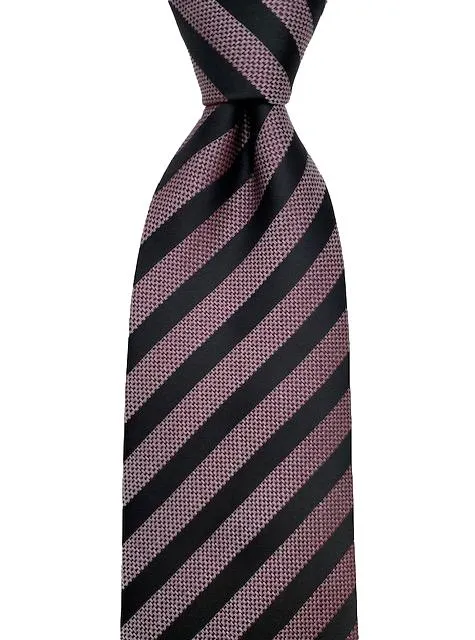 Black and Muted Plum Striped Men's Tie