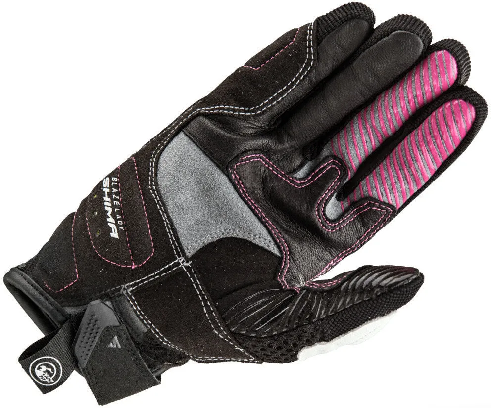 Blaze SHIMA Women's Motorcycle Gloves, Black/White/Pink