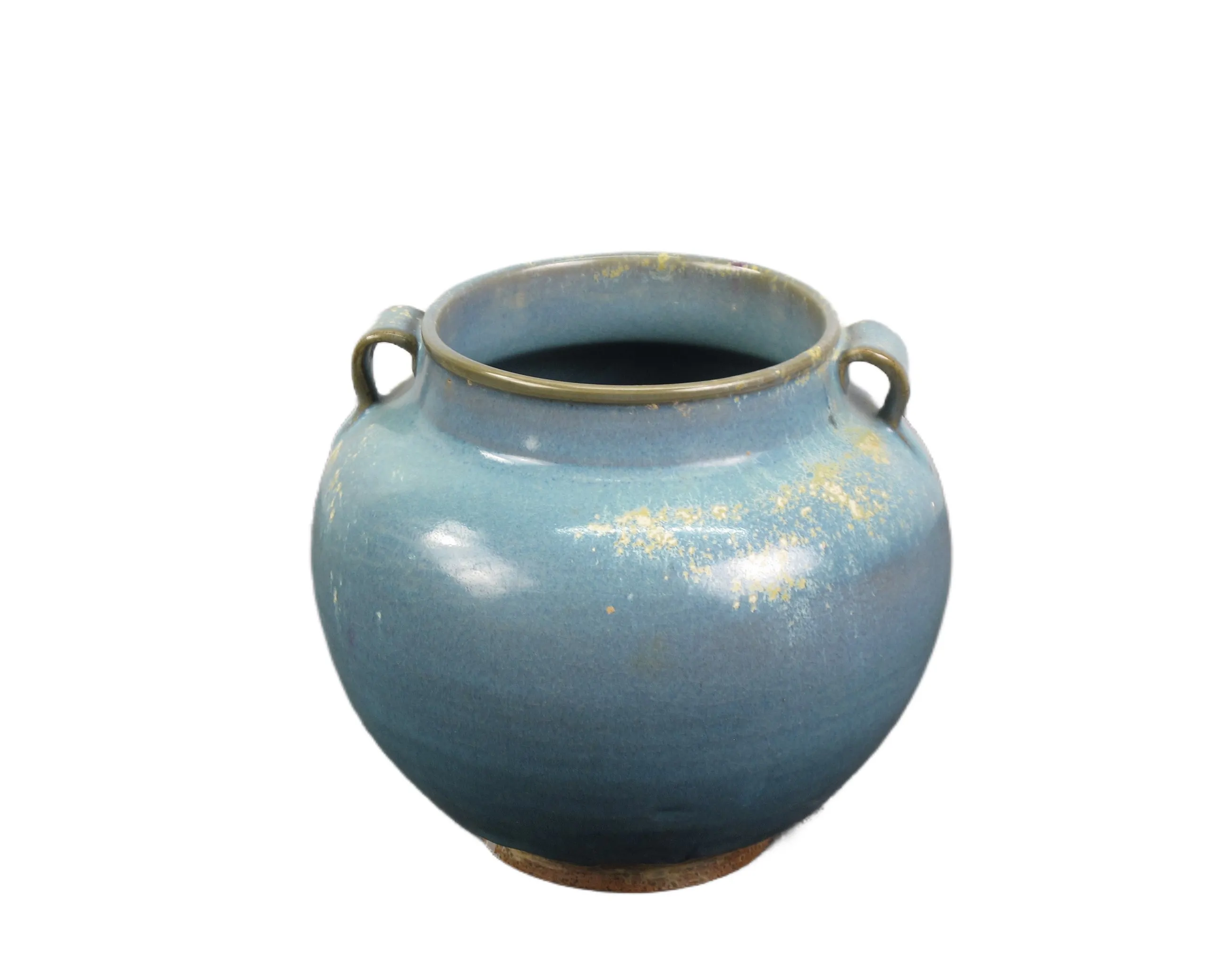 Blue and Purple Ceramic Cachepot or Flower Jar