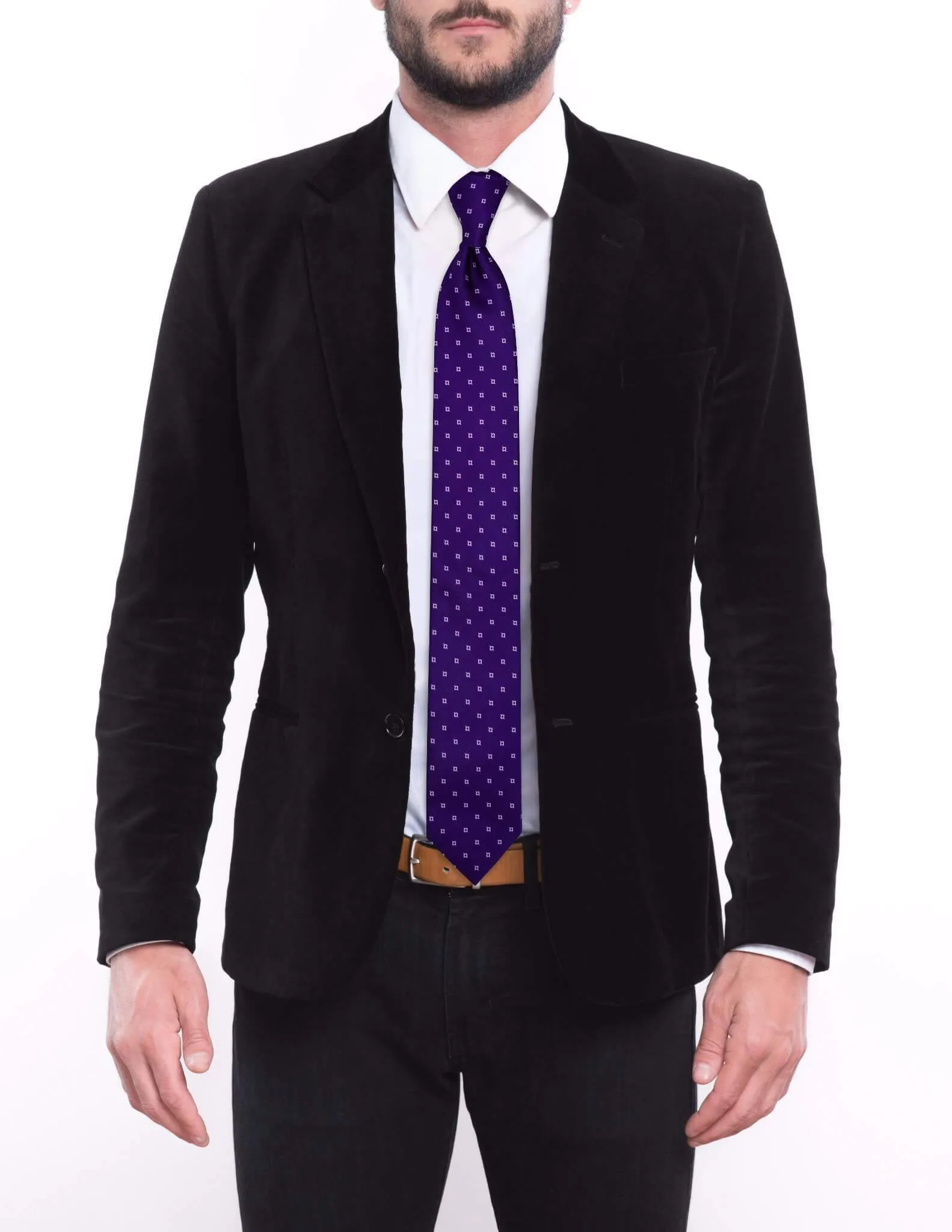 Bright Purple Geometric Traditional Tie