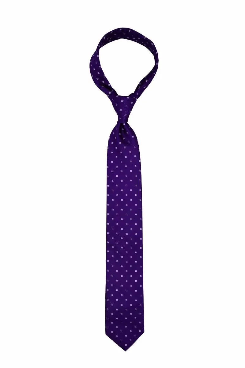 Bright Purple Geometric Traditional Tie