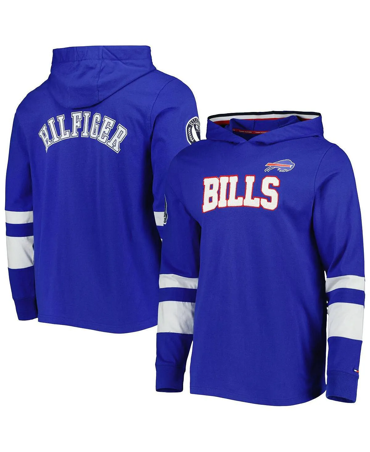 Buffalo Bills Alex Tommy Hilfiger Men's Royal White Long Sleeve Hooded T-Shirt , multi