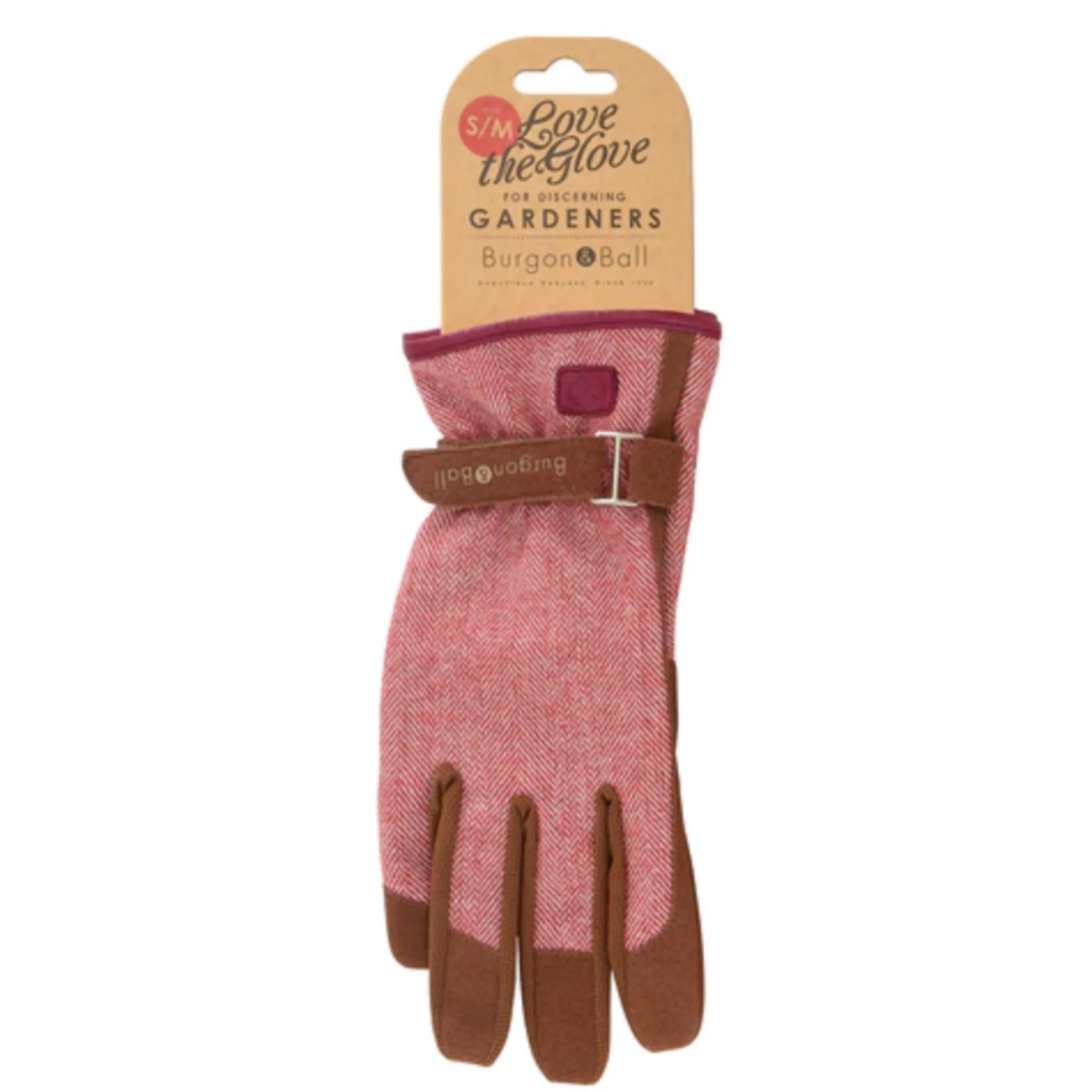 Burgon & Ball - Love The Glove RED TWEED - Ladies Gardening Gloves