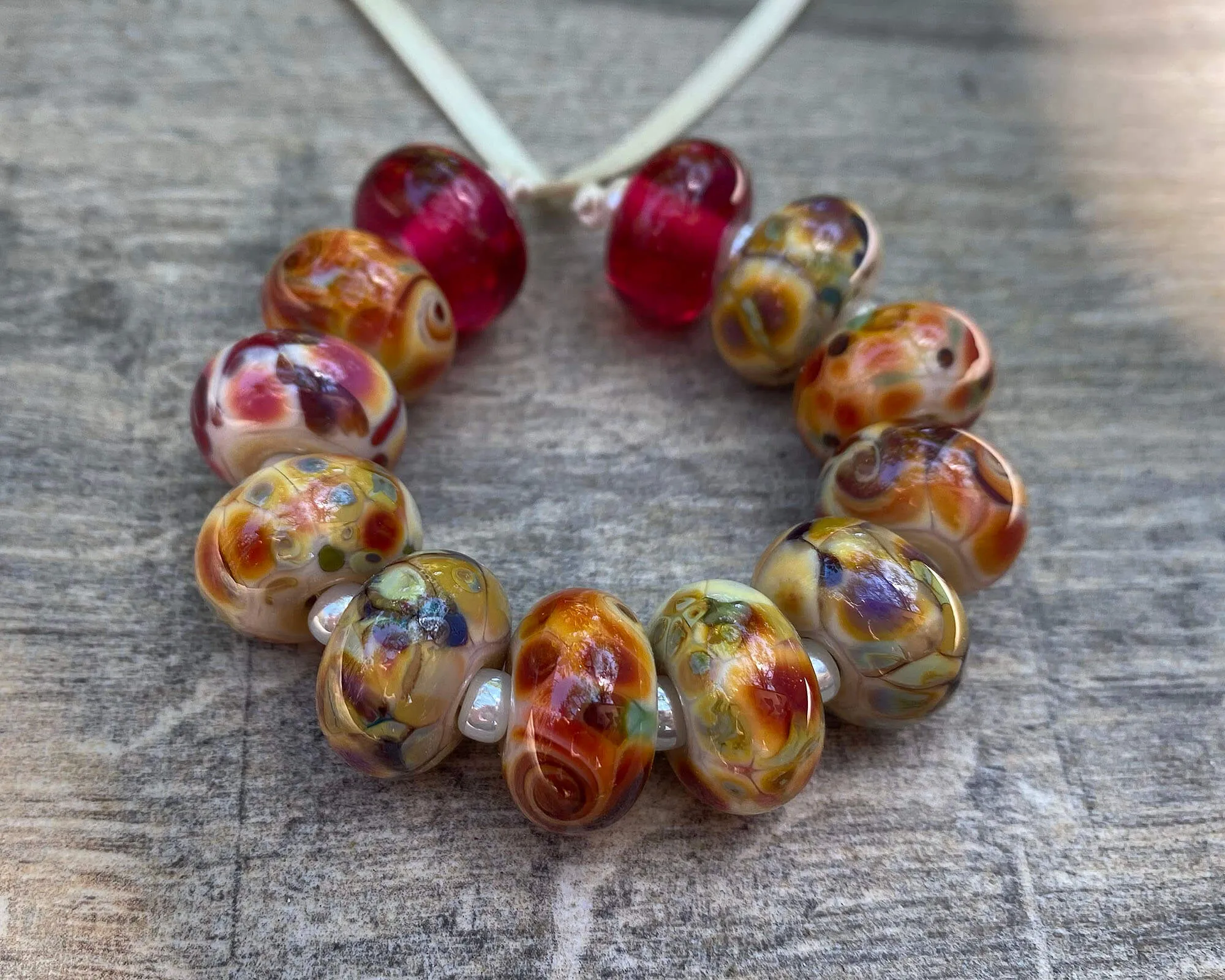 Cheery Mosaic Lampwork Beads Set SRA