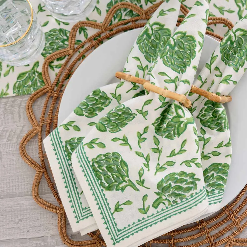 Dancing Artichokes Green Napkin | Set of 4