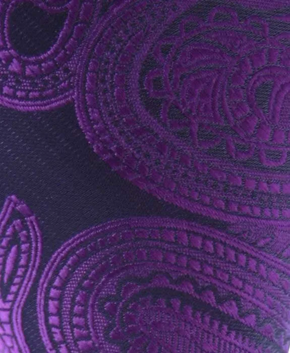 Dark Purple & Black Paisley Tie