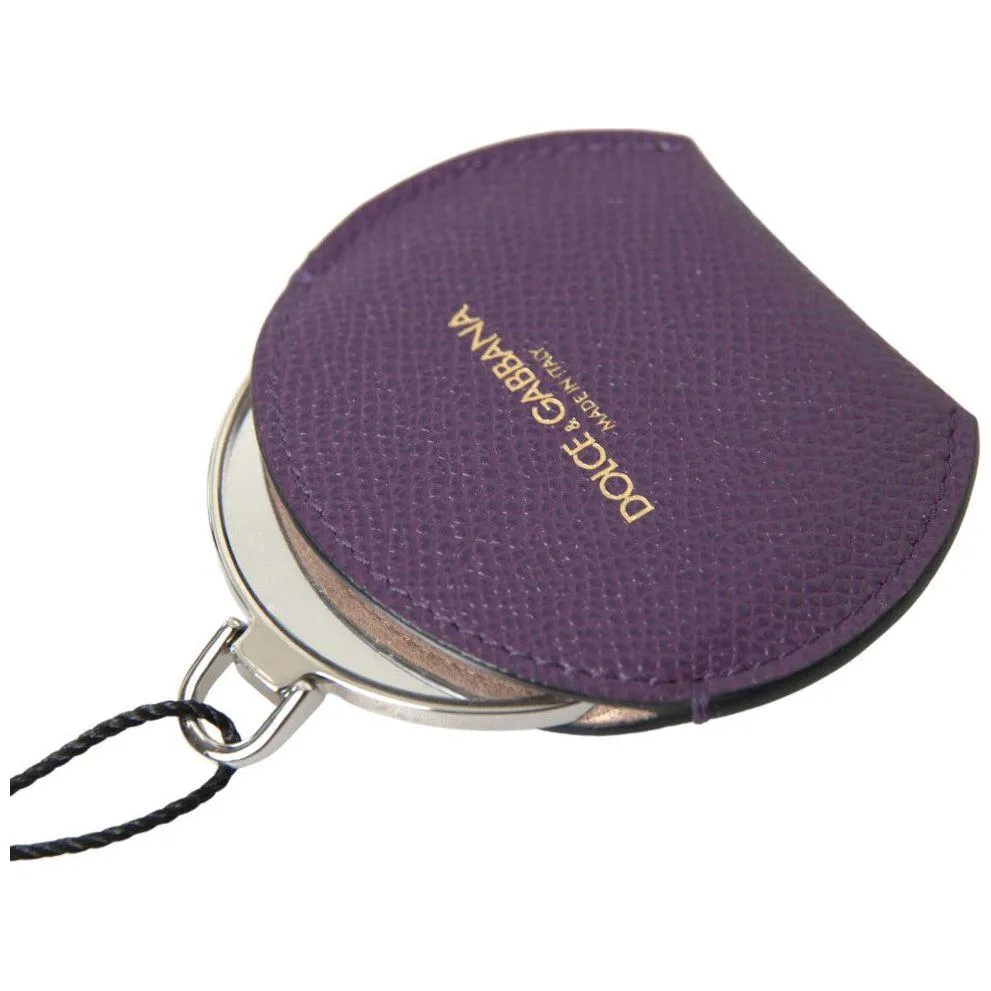 Dolce & Gabbana Elegant Purple Leather Mirror Holder