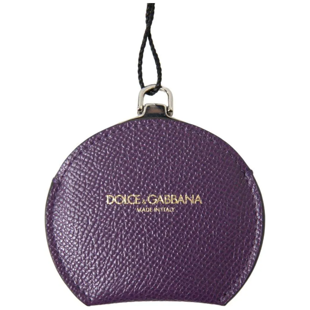 Dolce & Gabbana Elegant Purple Leather Mirror Holder