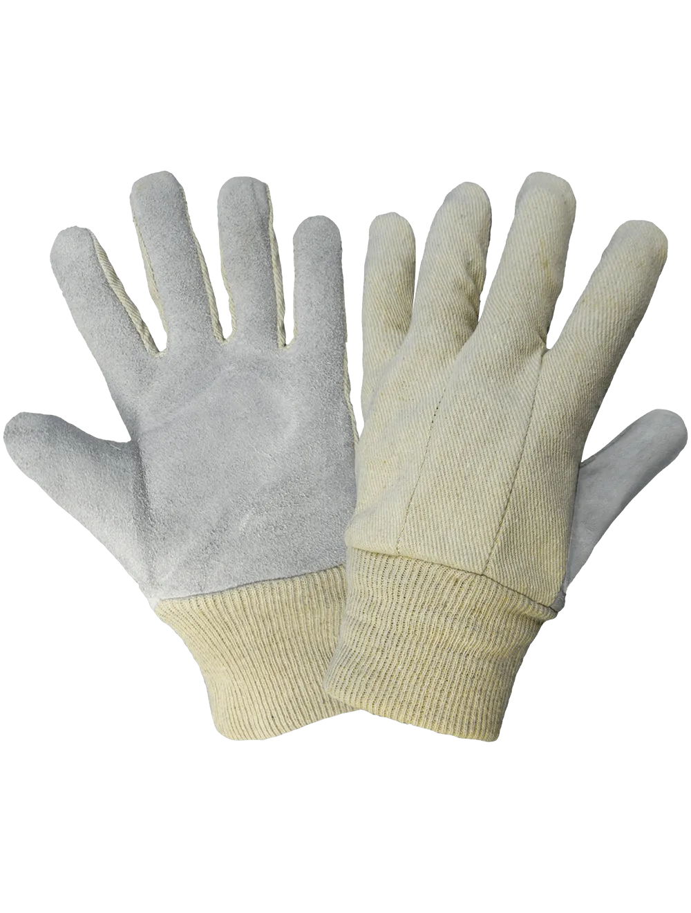 Economy Split Cowhide Leather Palm Gloves with Knit Wrist - 2300KW