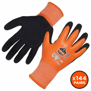 Ergodyne 17994 7551-CASE L Orange ANSI A5 Coated Waterproof CR Gloves 144-Pair