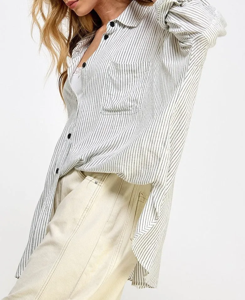 Florence Long Sleeve A-Symmetrical Button Up