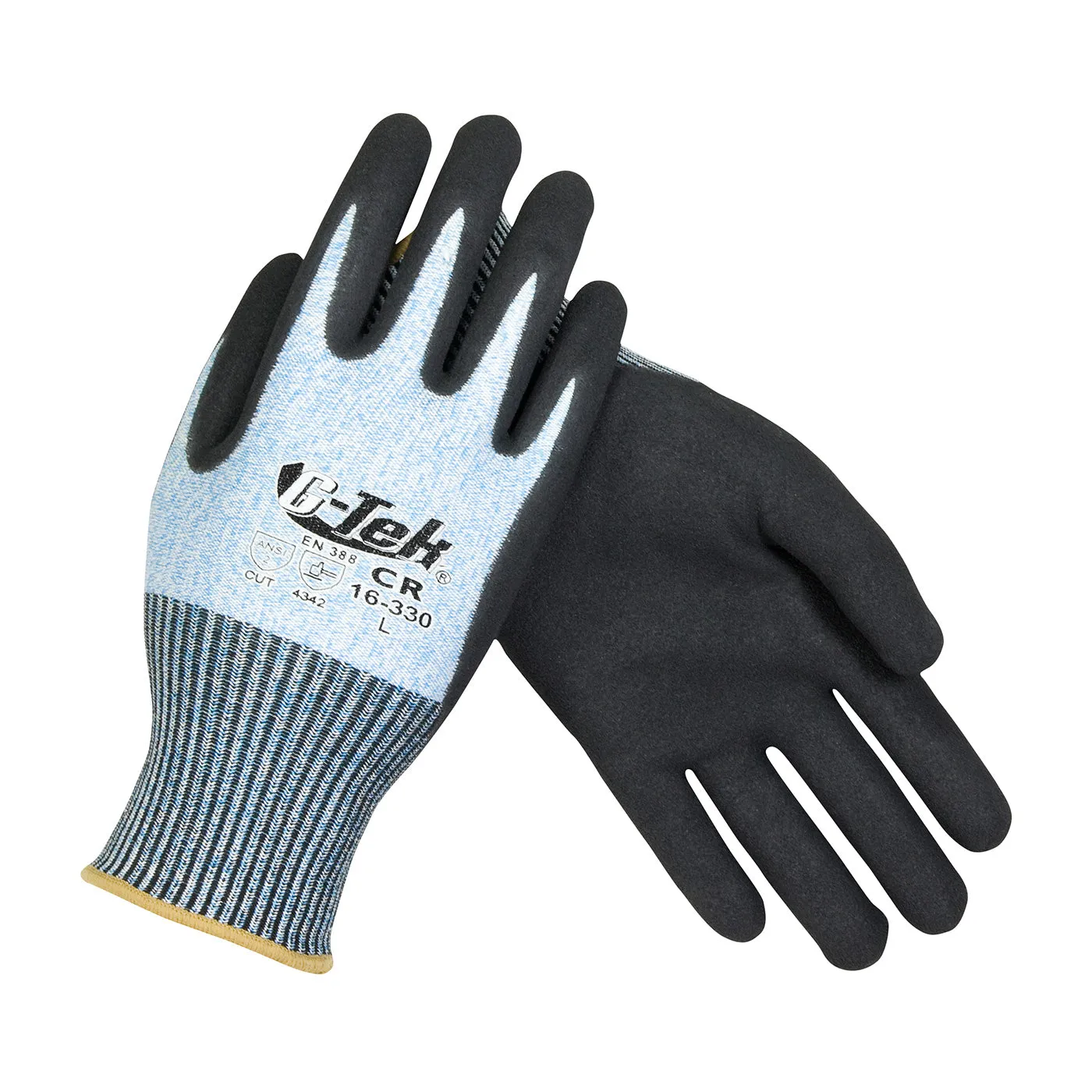 G-Tek PolyKor 16-330 Seamless Knit PolyKor Blended with Double-Dipped Nitrile Coated Safety Glove (One Dozen)