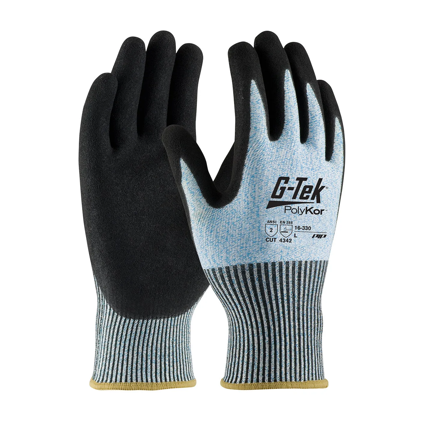 G-Tek PolyKor 16-330 Seamless Knit PolyKor Blended with Double-Dipped Nitrile Coated Safety Glove (One Dozen)