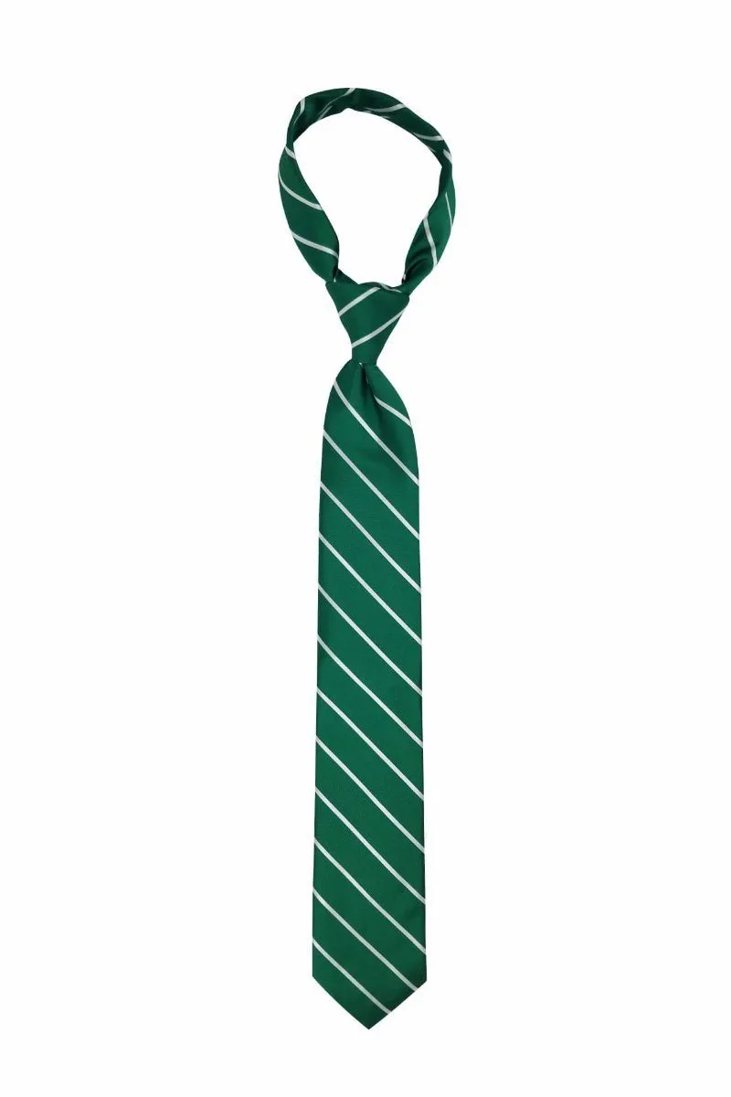 Green Silver Striped Tie