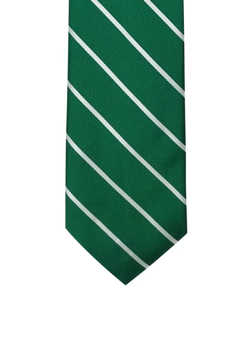 Green Silver Striped Tie