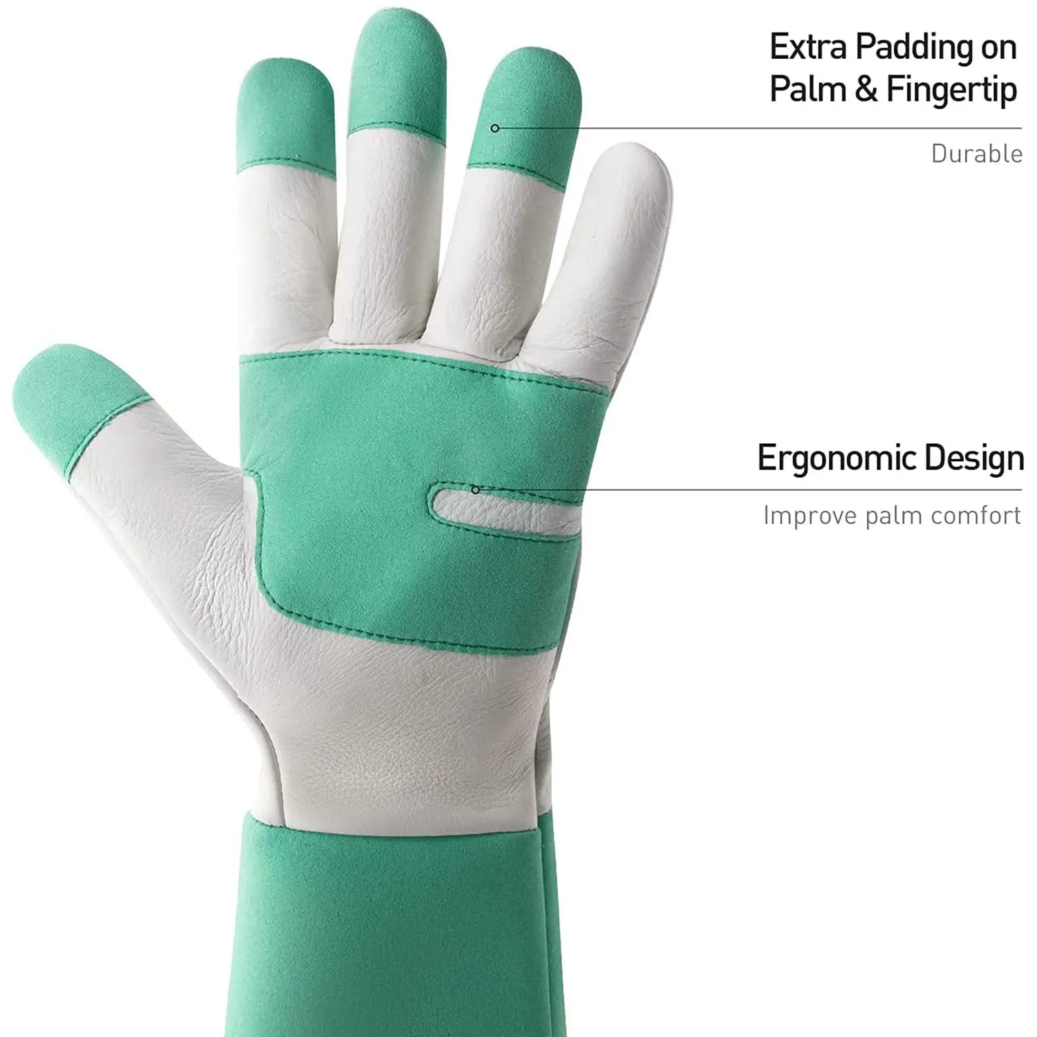 Handlandy Women Men Gardening Gloves Leather Long Sleeve Pruning 5160