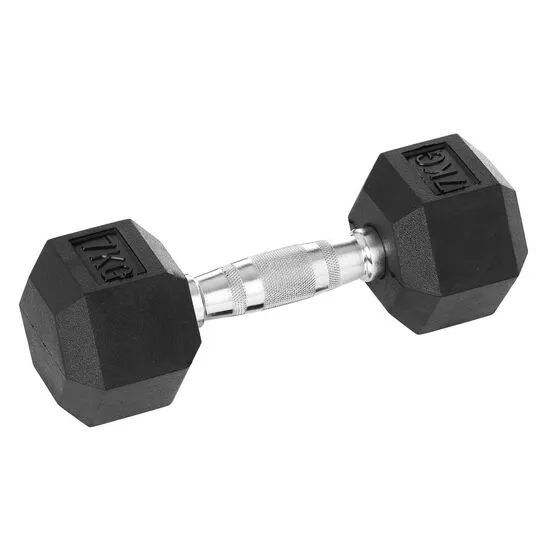 HCE Rubber Hex 7kg Dumbbell