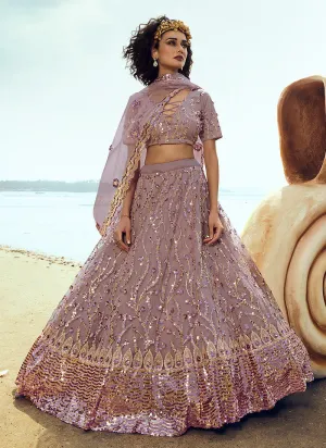 Light Purple Sequence Embroidered Lehenga Choli