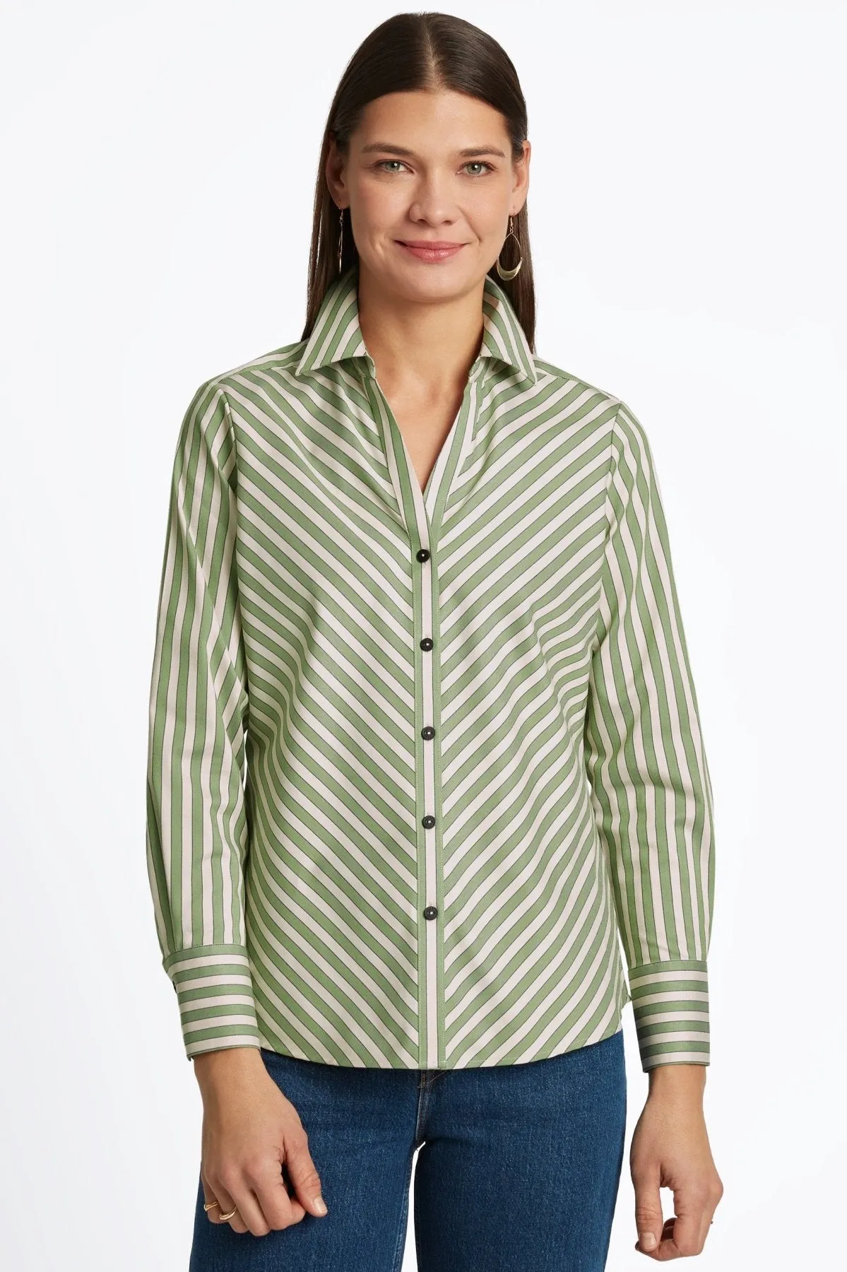 Mary Essential Stretch Striped No Iron Shirt