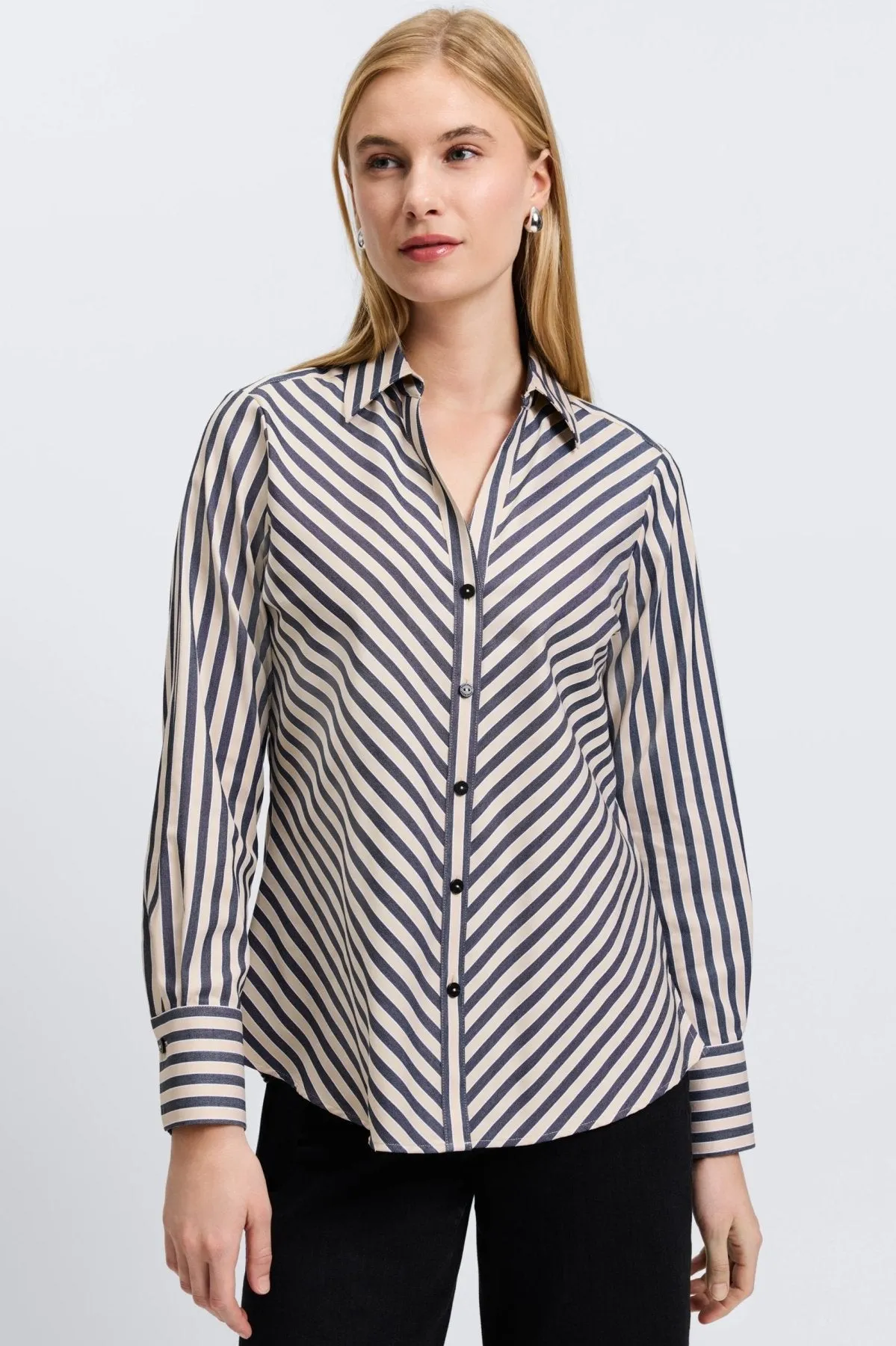 Mary Essential Stretch Striped No Iron Shirt