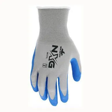 MCR NXG Work Glove, Gray Shell Blue Foam Latex 13 Gauge