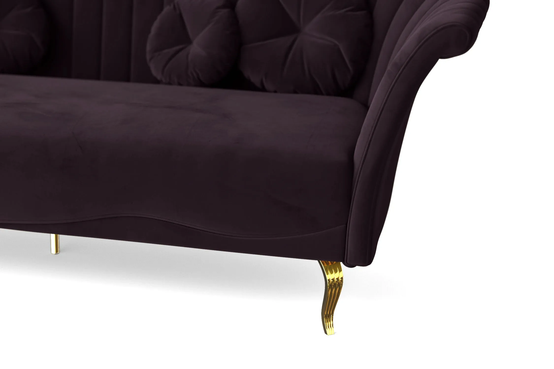 Milan 4 Seater Sofa Purple Velvet