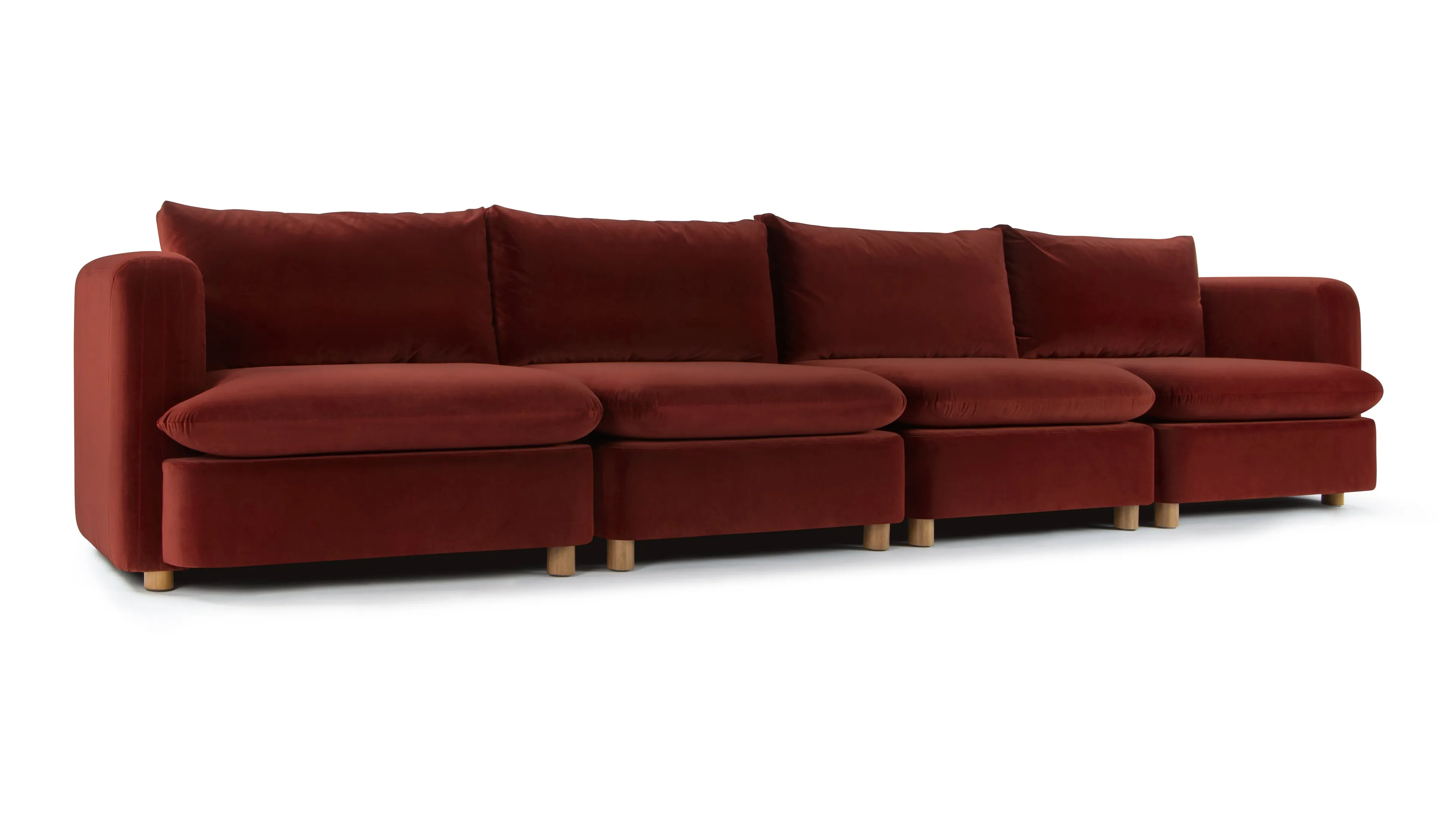 Morrell - Morrell Four Seater Sofa, Garnet Velvet