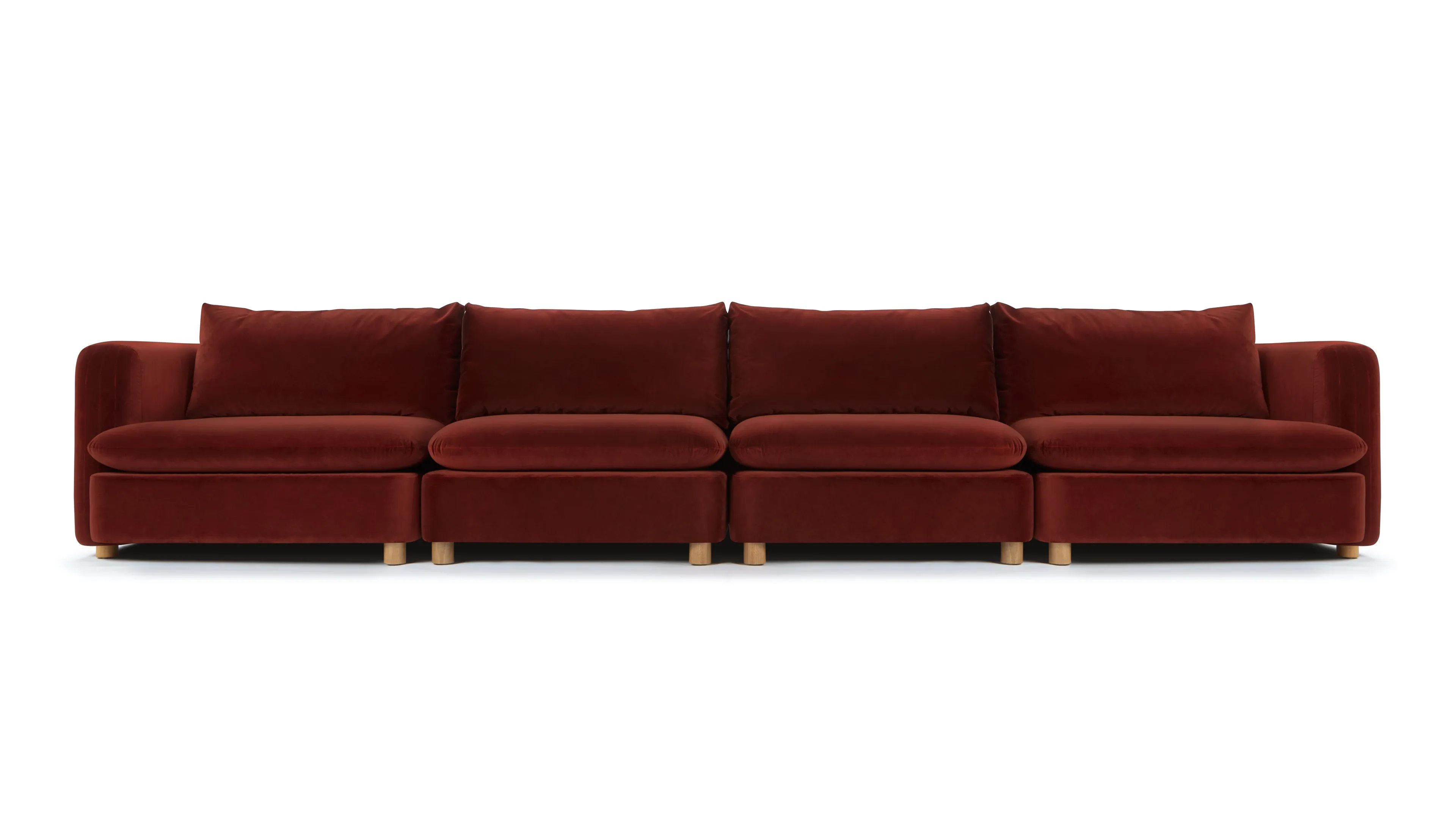 Morrell - Morrell Four Seater Sofa, Garnet Velvet