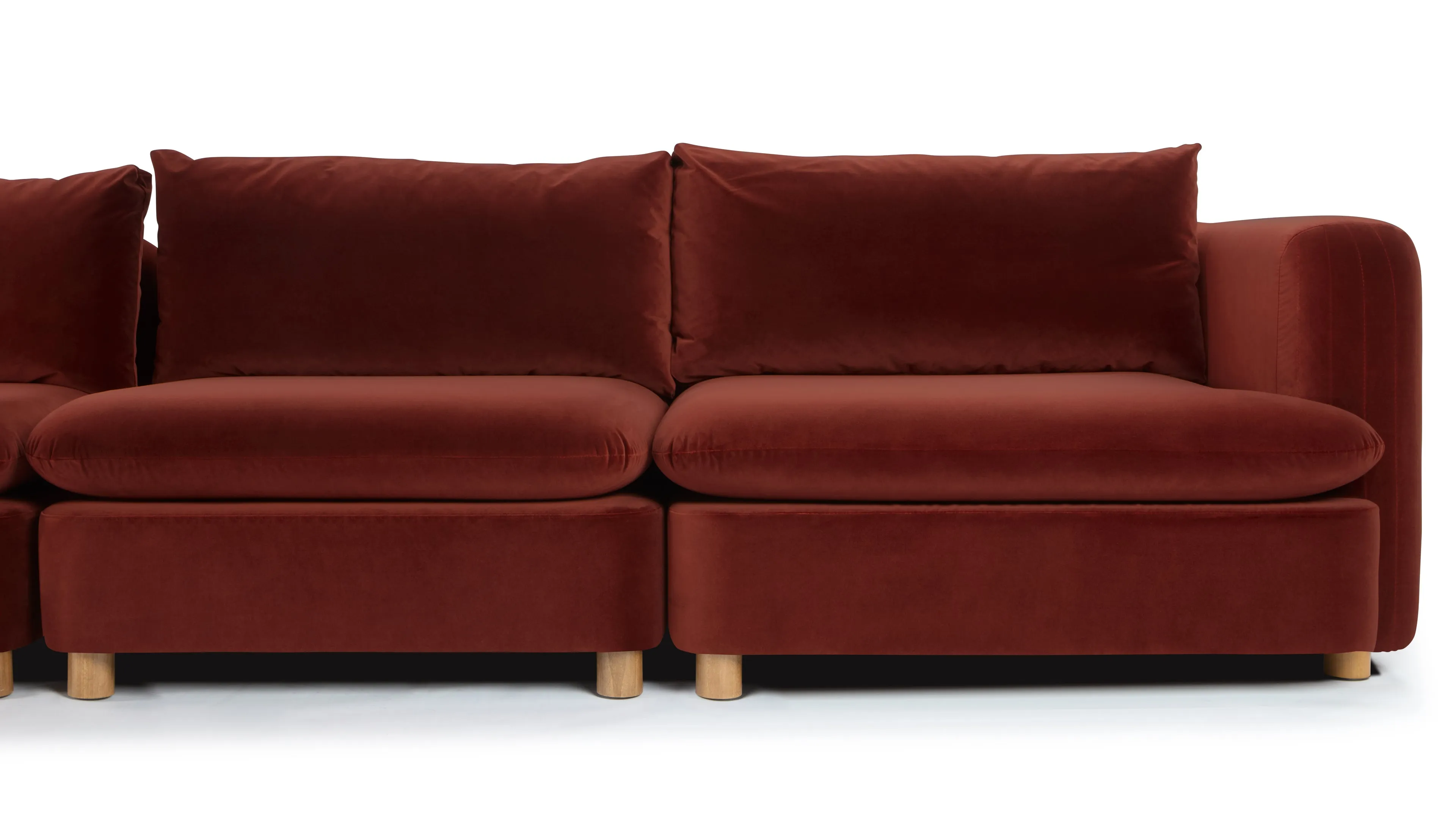 Morrell - Morrell Four Seater Sofa, Garnet Velvet