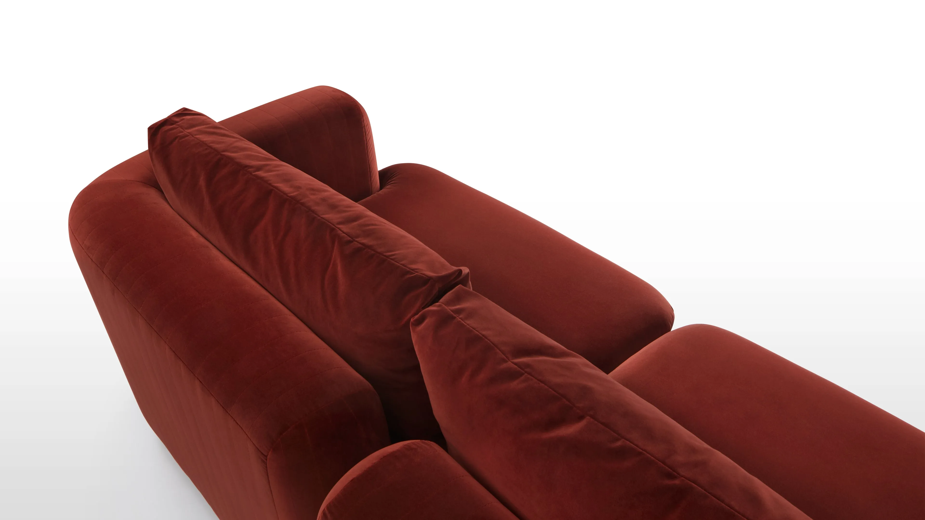 Morrell - Morrell Four Seater Sofa, Garnet Velvet