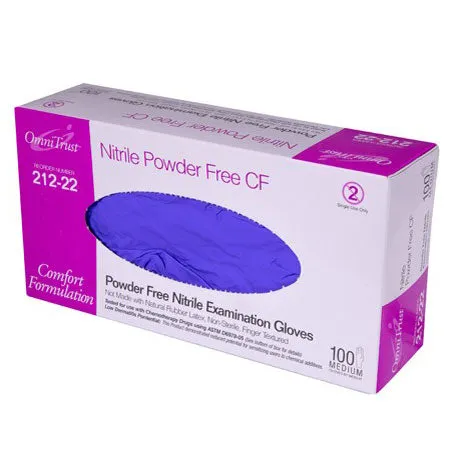 Nitrile Examination Gloves Powder Free, Dark Purple, Micro-Texture Finger Tips, 100/Box