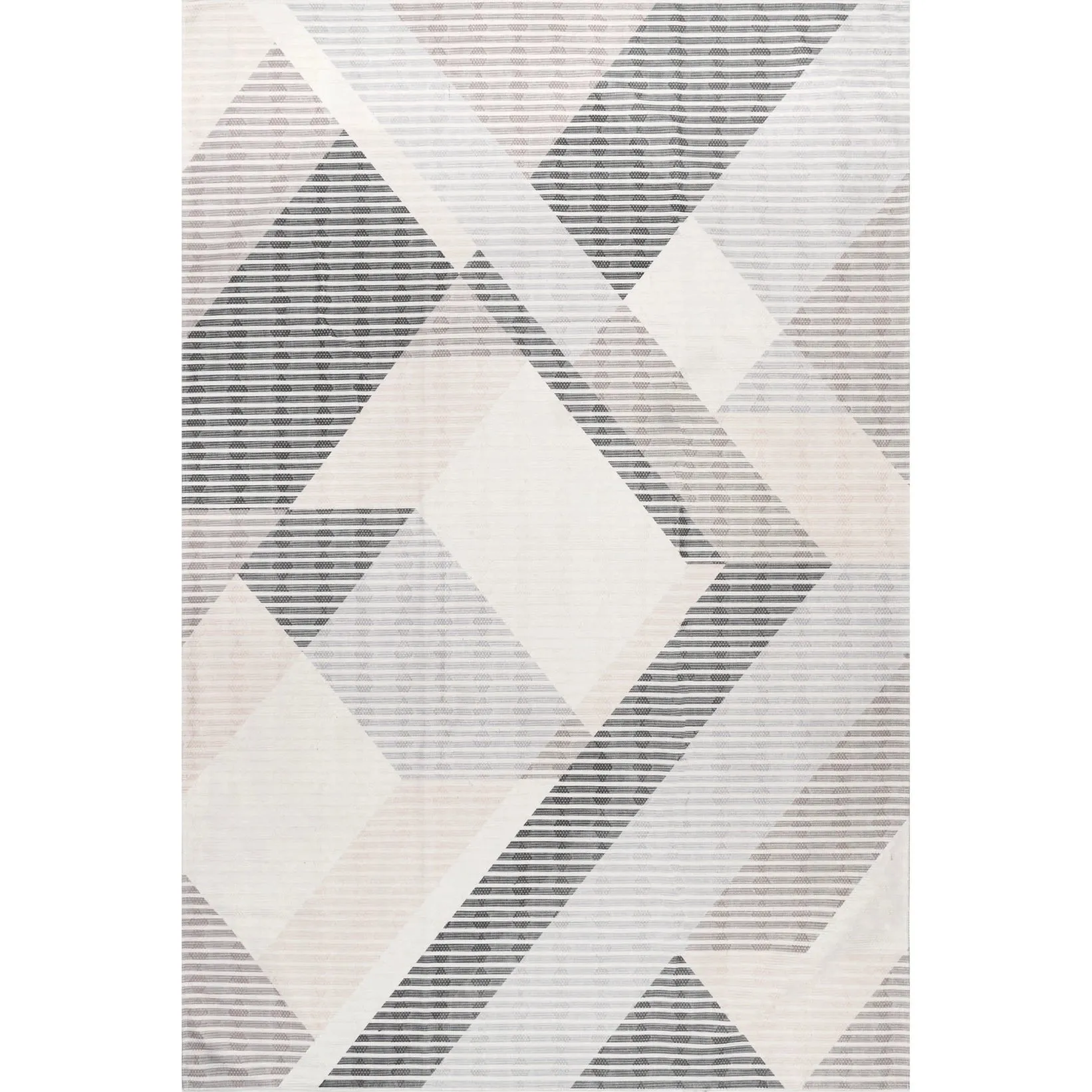 Pinstriped Abstract Washable Area Rug / 4'x6'